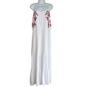 Kelly‎ Renee Boho Embroidered Tiered Maxi Dress Floral Size Extra Extra Large